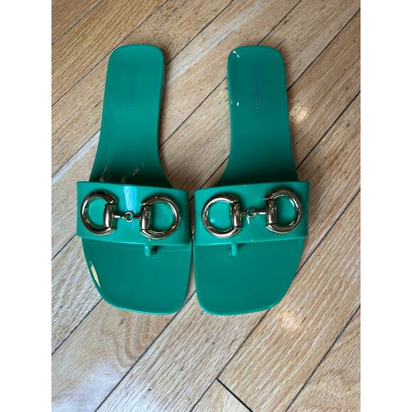 EUC Jeffrey Campbell Green Jelly Flip Flops – Size 9 / EU 40 - Picture 2 of 4